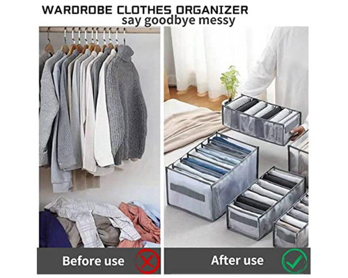 Моющийся органайзер 4шт для хранения одежды в гардеробе Box For Clothes Моющийся органайзер 4шт для хранения одежды в гардеробе Box For Clothes