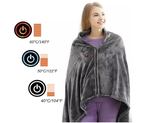 Електроковдра Плед із підігрівом (155*80) Electric Heating Shawl Blanket USB