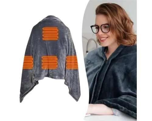 Електроковдра Плед із підігрівом (155*80) Electric Heating Shawl Blanket USB