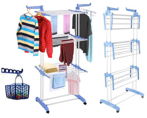 Багатоярусна сушарка для білизни, речей, одягу Garment rack with wheels складана