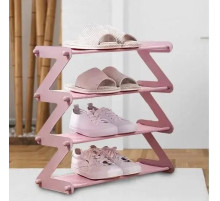 Полиця-стійка-органайзер для взуття на 4 полиці Shoe Rack Amazin рожева