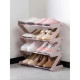 Полиця-стійка-органайзер для взуття на 4 полиці Shoe Rack Amazin рожева