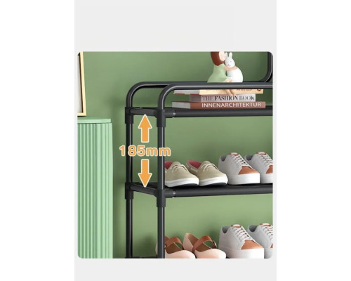 Стелаж для взуття Shoe rack BLACK Полиця для взуття-08-02, Метал, 60х18.5х78.5 см
