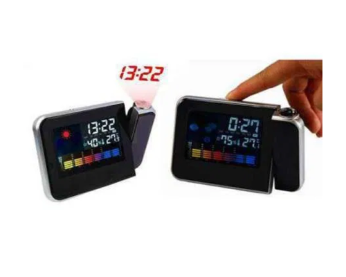 Часы метеостанция с проектором времени на стену Color Screen 8190 календарь Часы метеостанция с проектором времени на стену Color Screen 8190 календарь