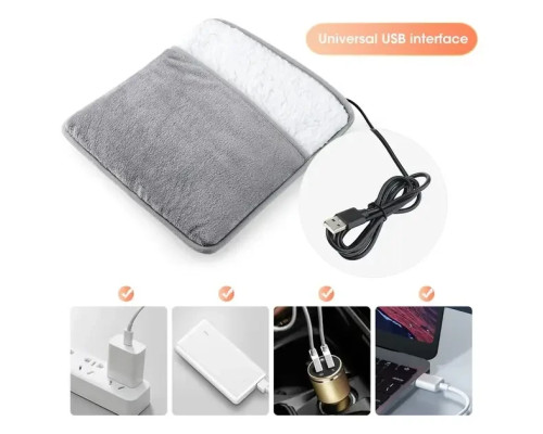 Портативная фланелевая грелка для ног с электрическим подогревом Foot warmer XL-997 Коврик с USB подогревом Портативная фланелевая грелка для ног с электрическим подогревом Foot warmer XL-997 Коврик с USB подогревом
