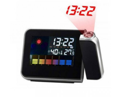 Часы метеостанция с проектором времени на стену Color Screen 8190 календарь Часы метеостанция с проектором времени на стену Color Screen 8190 календарь
