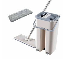 Швабра та Відро Велике Scratch Cleaning Mop зі складаною ручкою та системою віджимання, дві насадки мікрофібри
