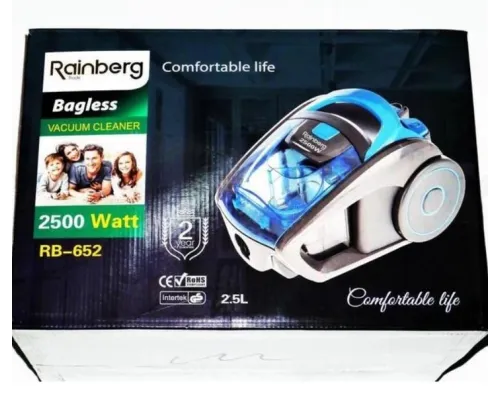 Пылесос без мешка Rainberg RB-652TB 3700W 2,5L Blue + ТУРБОЩЕТКА