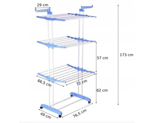 Багатоярусна сушарка для білизни, речей, одягу Garment rack with wheels складана