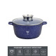 Кастрюля казан с мраморным антипригарным покрытием 24см 4,2л Top Kitchen TK00052 Синий