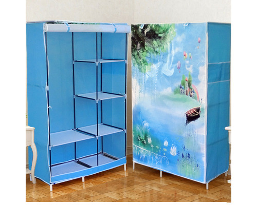 Тканевый шкаф складной STORAGE WARDROBE KM-105 на 2 секции (106х45х170 см), органайзер для одежды Тканевый шкаф складной STORAGE WARDROBE KM-105 на 2 секции (106х45х170 см), органайзер для одежды