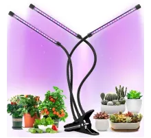 Ультрафіолетова лампа для рослин j22wl-03 LED LIGHT Повний спектр 3 голови LED