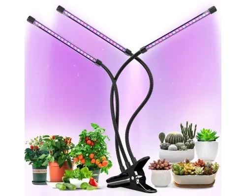 Ультрафиолетовая лампа для растений j22wl-03 LED LIGHT Полный спектр 3 головы LED Ультрафиолетовая лампа для растений j22wl-03 LED LIGHT Полный спектр 3 головы LED