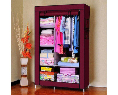 Тканевый шкаф складной STORAGE WARDROBE KM-105 на 2 секции (106х45х170 см), органайзер для одежды Тканевый шкаф складной STORAGE WARDROBE KM-105 на 2 секции (106х45х170 см), органайзер для одежды
