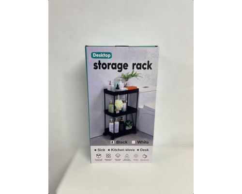 Узкая полка тележка на колесах для ванной и кухни на 3 яруса 61*40*26 см STORAGE RACK-3 Узкая полка тележка на колесах для ванной и кухни на 3 яруса 61*40*26 см STORAGE RACK-3