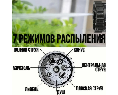 Шланг садовый 120 м для полива с распылителем 7 режимов работы V-HOSE PRO Синий Шланг садовый 120 м для полива с распылителем 7 режимов работы V-HOSE PRO Синий