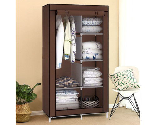 Тканевый шкаф складной STORAGE WARDROBE KM-105 на 2 секции (106х45х170 см), органайзер для одежды Тканевый шкаф складной STORAGE WARDROBE KM-105 на 2 секции (106х45х170 см), органайзер для одежды