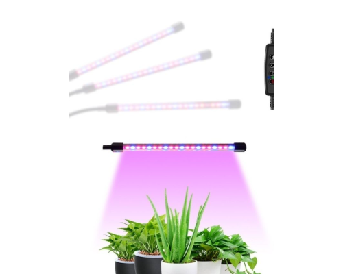 Ультрафиолетовая лампа для растений j22wl-03 LED LIGHT Полный спектр 3 головы LED Ультрафиолетовая лампа для растений j22wl-03 LED LIGHT Полный спектр 3 головы LED