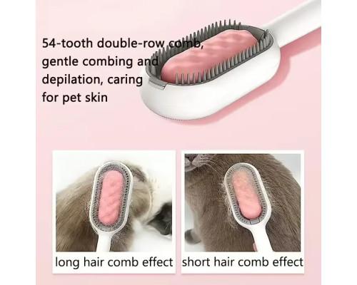 Щітка для вичісування шерсті хатніх тварин 4 в 1 Pet Cleaning Comb з масажем і чищенням речей Pink W28