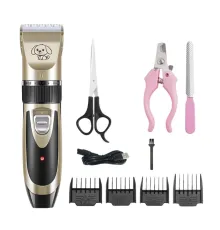 Машинка для стриження тварин бездротова з набором аксесуарів Pet grooming hair clipper kit
