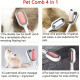Щітка для вичісування шерсті хатніх тварин 4 в 1 Pet Cleaning Comb з масажем і чищенням речей Pink W28