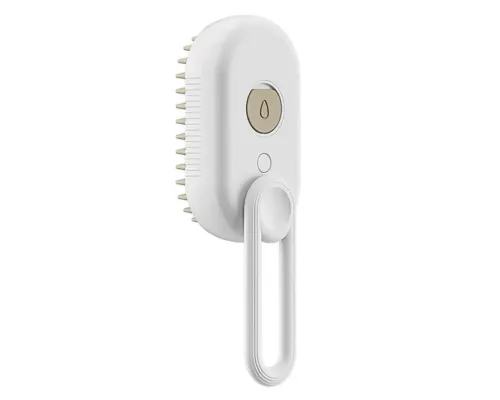 Щітка-масажер-спрей парова Pet Spray Massage Brush 3в1 для вичісування собак і кішок Біла