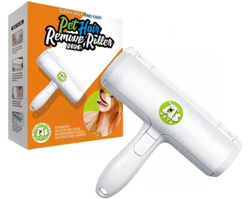 Щітка для збирання та видалення шерсті тварин Біла Pet Hair Remover Roller ролик із контейнером для чищення