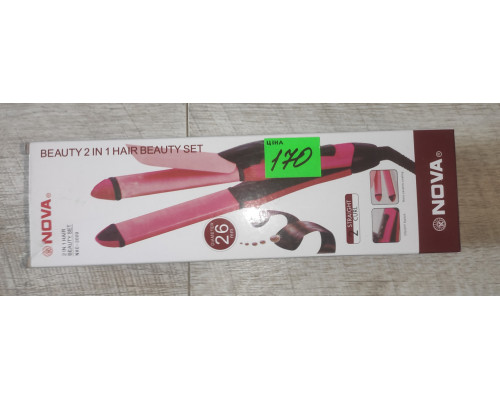 Распродажа Щипцы утюжок для волос Nova NHC-2009 розовые