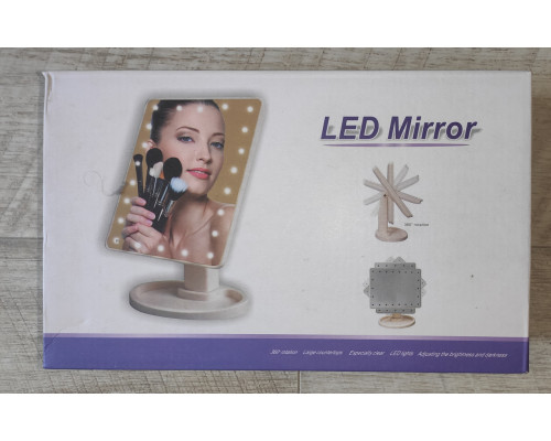 Косметическое зеркало с подсветкой LED Mirror XW-085 16 Led розовое