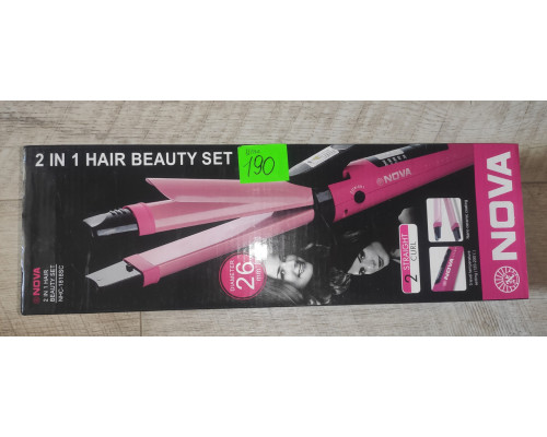 Распродажа Плойка щипцы для волос 2 in 1 Nova NHC-1818SC розовая