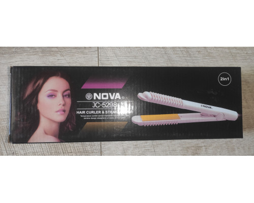Распродажа Щипцы утюжок для волос Nova JC-5298 белые
