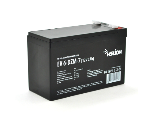 Тягова акумуляторна батарея Merlion EV 6-DZM-7, 12V 7Ah F2 (151*65*93), Q10 Тягова акумуляторна батарея Merlion EV 6-DZM-7, 12V 7Ah F2 (151*65*93), Q10