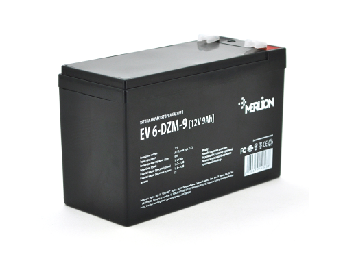 Тягова акумуляторна батарея Merlion EV 6-DZM-9, 12V 9Ah F2 (151*65*93), Q10