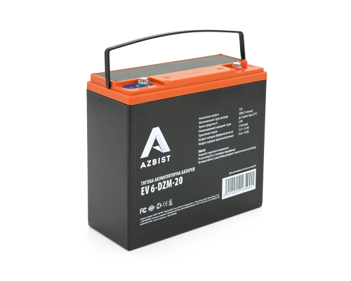Тягова акумуляторна батарея AGM AZBIST 6-DZM-20, 12V 20Ah M4 (181х77х167 мм) Q3