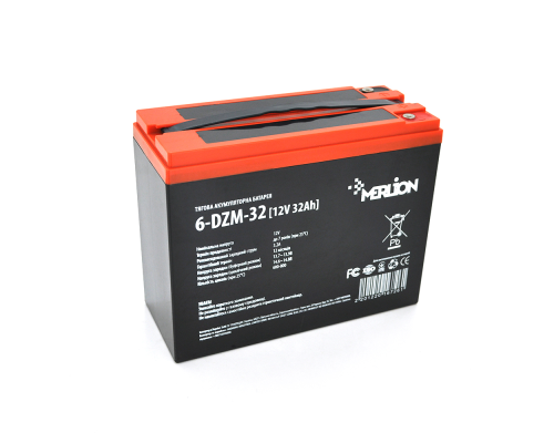 Тягова акумуляторна батарея AGM MERLION 6-DZM-32, 12V 32Ah M5 ( 263 x 75 x 170) Q2