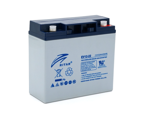 Тягова акумуляторна батарея RITAR EV12-22,12V 22Ah, M5 ( 181 х 77 х 170 ), Q4
