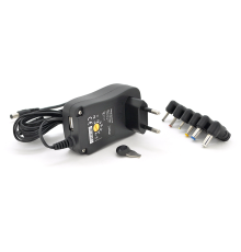 Універсальний БП Input 100V-240V 50-60Mhz, Output :3V-12V-2.1A 30W, 6 Г-подібних роз'ємів 2.35*0.75/ 3.0*1.1/3.5*1.35/4.0*1.7 /5.5