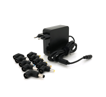 Універсальний БЖ Input 100V-240V 50-60Mhz, Output :15V/20V, 90W, корпус-пластмаса, ручне регулювання, 10 Г-подібних роз'ємів, BOX