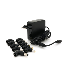 Універсальний БЖ Input 100V-240V 50-60Mhz, Output :15V/20V, 90W, корпус-пластмаса, ручне регулювання, 10 Г-подібних роз'ємів, BOX