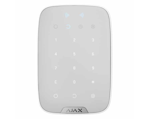 Бездротова сенсорна клавіатура з RFID-зчитувачем та підтримкою Bluetooth Ajax KeyPad Plus white