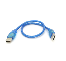 Кабель USB 2.0 RITAR AM/AM, 0.3m, прозорий синій