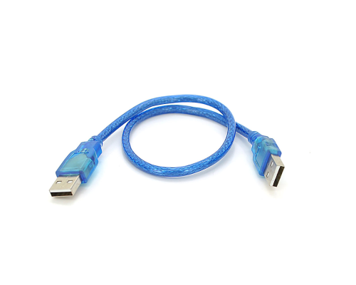 Кабель USB 2.0 RITAR AM/AM, 0.3m, прозорий синій