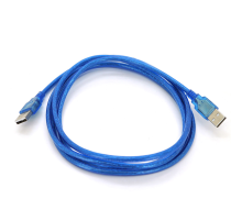 Кабель USB 2.0 RITAR AM / AM, 1.5m, 1 ферит, прозорий синій