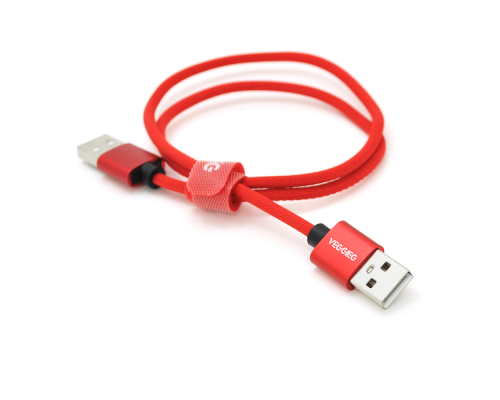 Кабель VEGGIEG UA-0.5, USB 2.0 AM/AM, 0.5m, Red