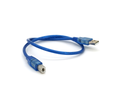 Кабель USB 2.0 RITAR AM / BM, 0.5m, прозорий синій Кабель USB 2.0 RITAR AM / BM, 0.5m, прозорий синій