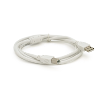Кабель USB 2.0 AM/BM 1 ferite, пакет, довжина 0,8 м., білий