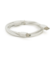 Кабель USB 2.0 AM/BM 1 ferite, пакет, довжина 0,8 м., білий