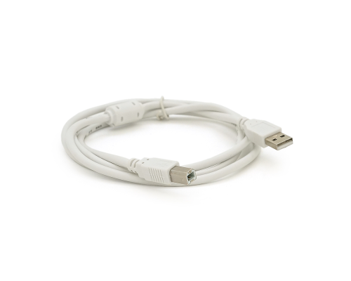 Кабель USB 2.0 AM/BM 1 ferite, пакет, довжина 0,8 м., білий Кабель USB 2.0 AM/BM 1 ferite, пакет, довжина 0,8 м., білий