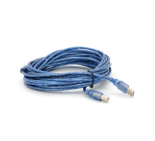 Кабель USB 2.0 RITAR AM/BM, 10m, 1 ферит, прозорий синій Кабель USB 2.0 RITAR AM/BM, 10m, 1 ферит, прозорий синій