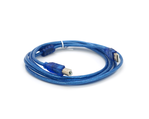 Кабель USB 2.0 RITAR AM / BM, 2.0m, 1 ферит, прозорий синій